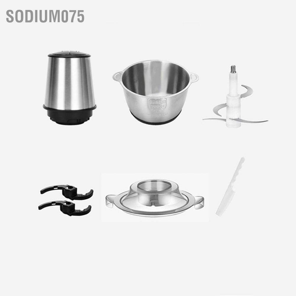 Có thể bán buôn Máy xay thịt bằng điện Thép không gỉ Đa chức năng 2L 220V 300W gia đình Phụ kiện nhà bếp Sodium075 Hàng giao ngay