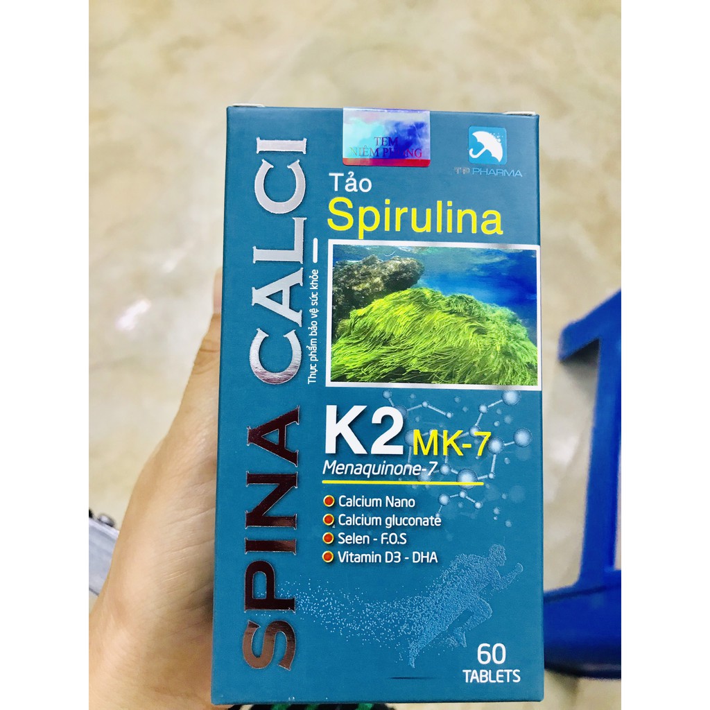 Viên uống Canxi Tảo D3 MK7 ❤️CHÍNH HÃNG👍 Spina Calci ❤️hấp thu canxi tối đa chống loãng xương tăng chiều cao - Mộc Diệp