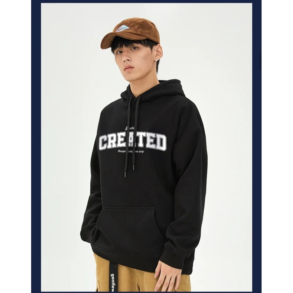 Áo Hoodie Mũ Trùm Đầu CREATED Nỉ Fom Nam Nữ Trẻ Trung Năng Động, Nỉ Ngoại Dày Dặn Thời Trang Ho Trend Mã GAREM 2203
