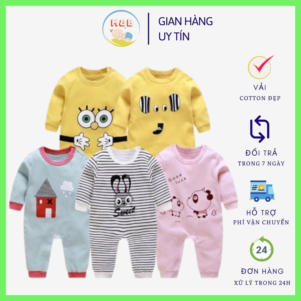 Body sơ sinh liền thân dài tay cho bé trai gái bodysuit cho bé từ 3-13kg hàng đẹp – BD12