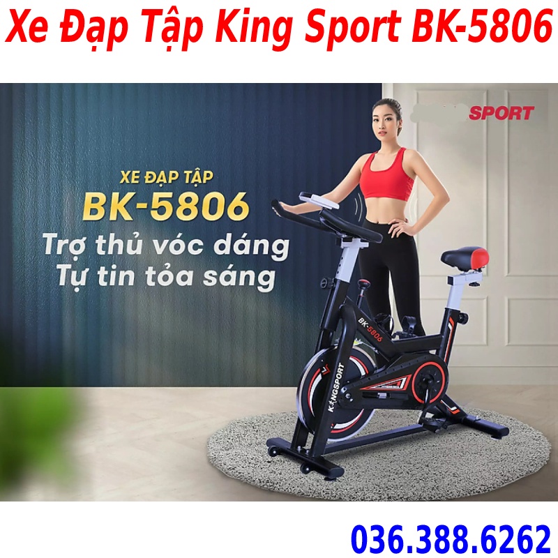 Xe đạp tập thể dục tập gym tại trong nhà KING SPORT X9 tặng trụ đấm +má phanh sơ cua + đo nhịp tim + đồng hồ + giá đỡ IP