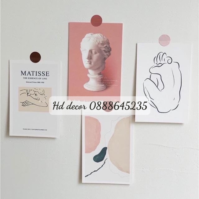 [ FreeShip ] Set thiệp postcard nghệ thuật MATISSE có sẵn decor trang trí phòng cực xinh