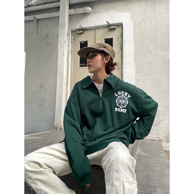 Áo Sweater nỉ bông LUCKY unisex nam nữ