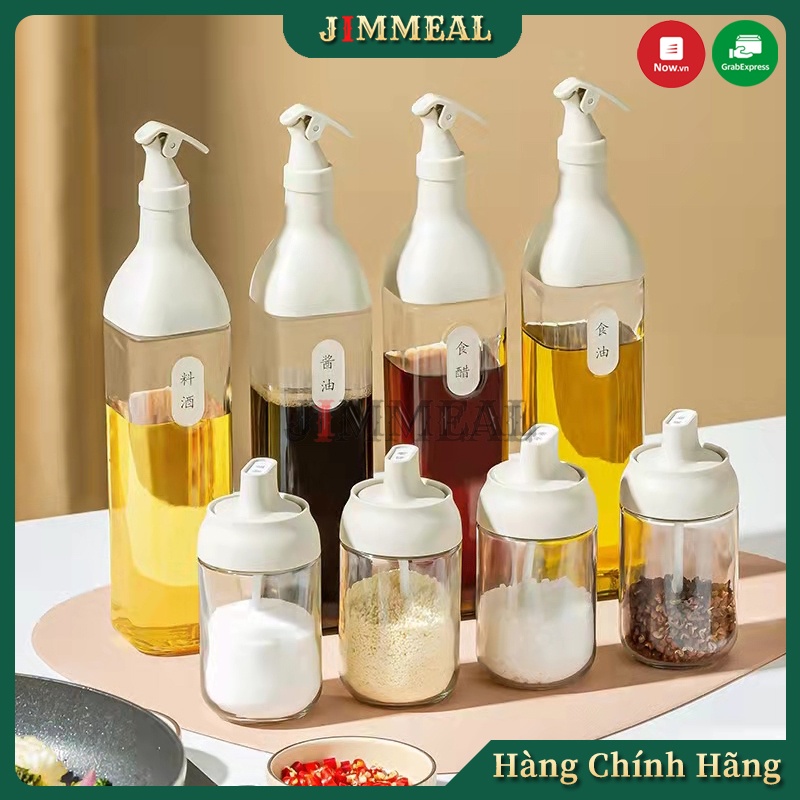 Bộ Lọ, Hộp, Hũ Đựng Gia Vị, Hũ Thủy Tinh Đựng Gia Vị, Dầu Ăn, Mật Ong 250ml 280ml + Chai Đựng Dầu Ăn 500ml