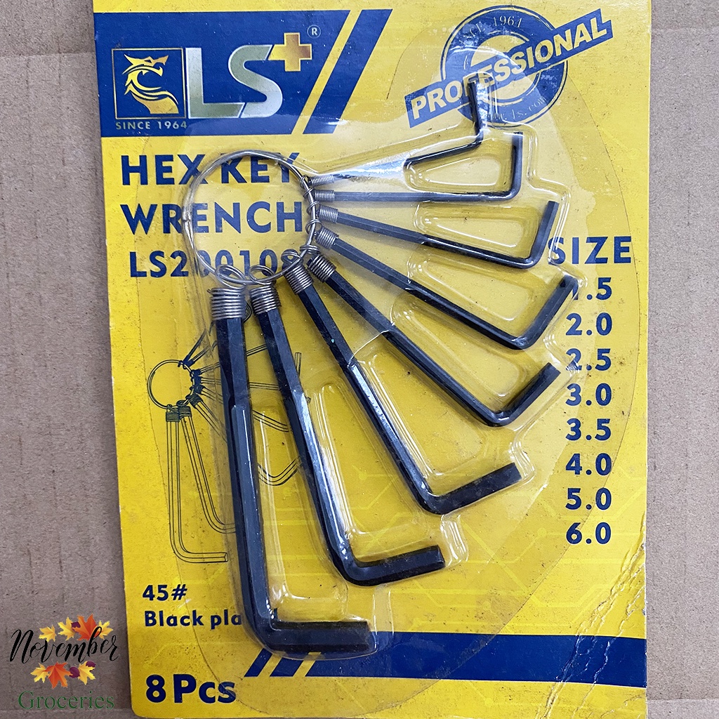 Bộ Lục Giác 8 Cỡ Hàng Chính Hãng USA Hex Key Wrench LS+ Since 1964 Kích Cỡ 1.5 – 2 – 2.5 – 3 – 3.5 – 4 – 5 – 6 Màu Đen