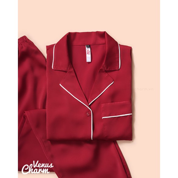 Bộ Ngủ Pijama Trơn Lụa Mềm Ngắn Tay Thiết Kế Venus Charm | BigBuy360 - bigbuy360.vn