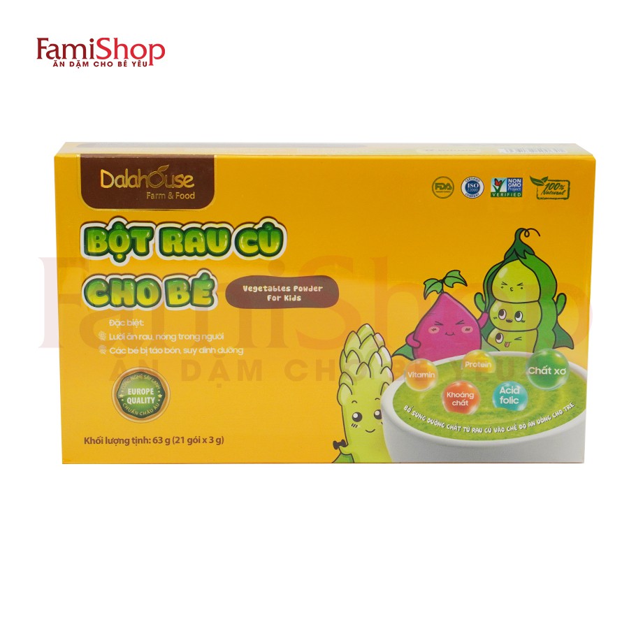 FamiShop Bột rau củ dinh dưỡng cho bé Dalahouse 63g