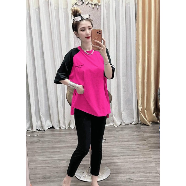 Set Bộ Cotton Dài Áo Logo Thêu Nhỏ Xinh- Y Hình