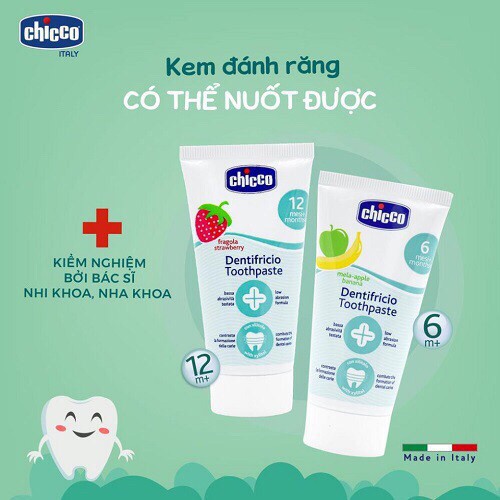 Kem đánh răng Chicco cho bé - Chăm sóc sức khỏe răng miệng hàng chính hãng