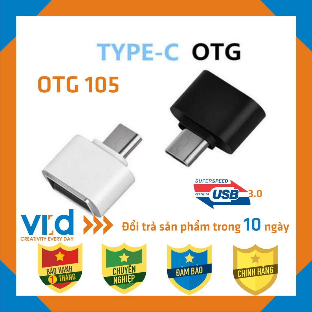 Đầu Chuyển Đổi USB Type C To USB 3.0 (TYPE OTG) nhôm, nhựa - Bảo hành 1 tháng!!!