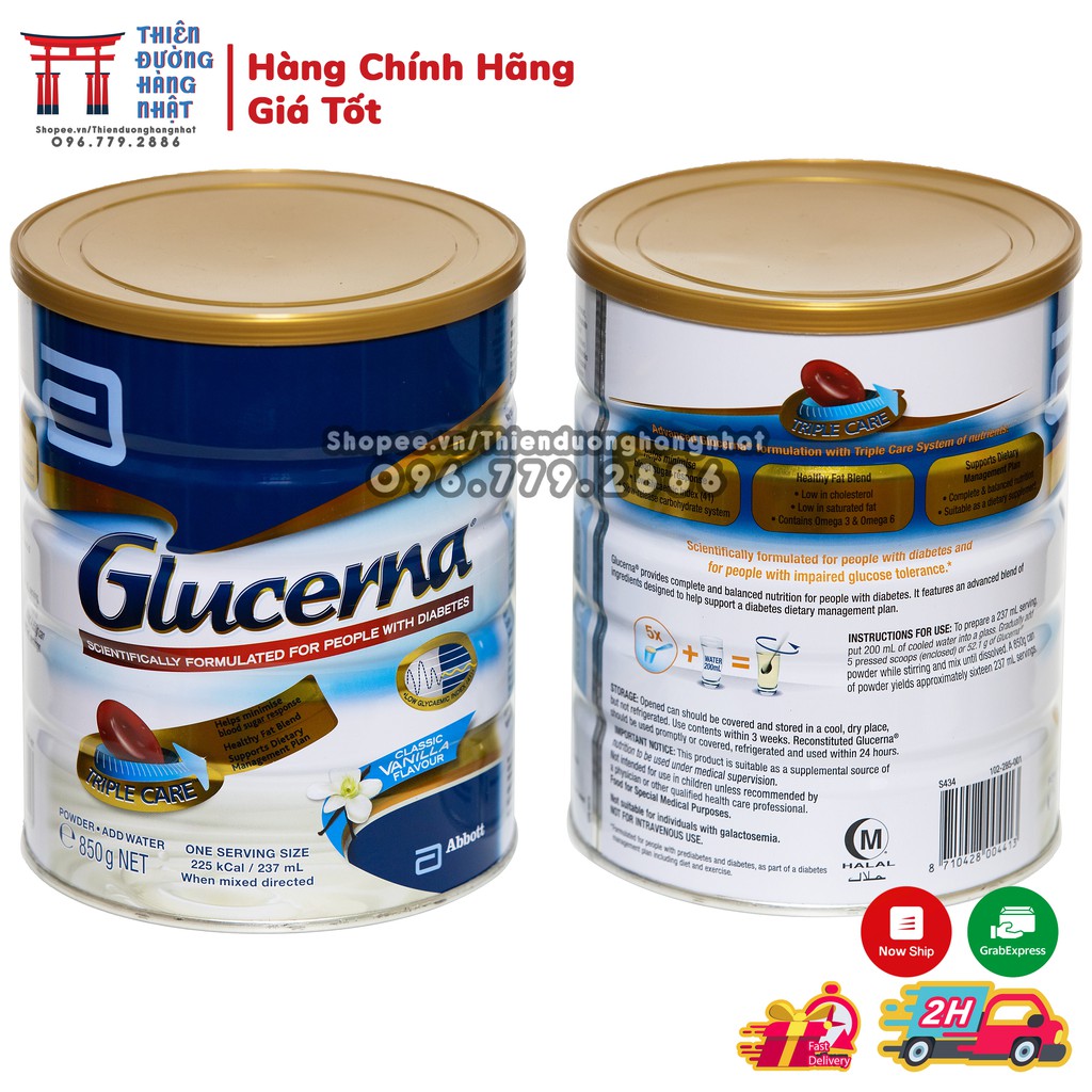 Sữa Glucerna Úc dành cho người tiểu đường 850 Gram [DATE T1/2022]