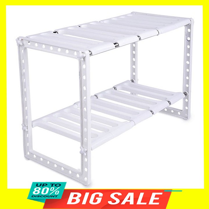 Kệ để sách để gầm bếp ga xoong nồi giầy dép đa năng màu trắng đẹp 40x30x10cm