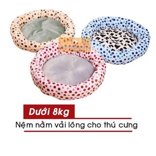Nệm Tròn Vải Lông Êm Ái Cho Thú Cưng (Dưới 8kg) - Nệm Nằm Cho Chó Mèo - Giao Mẫu Ngẫu Nhiên