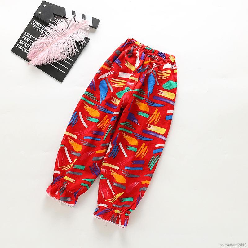 Quần Dài Chất Cotton Hoạ Tiết Hoạt Hình Đáng Yêu Cho Bé