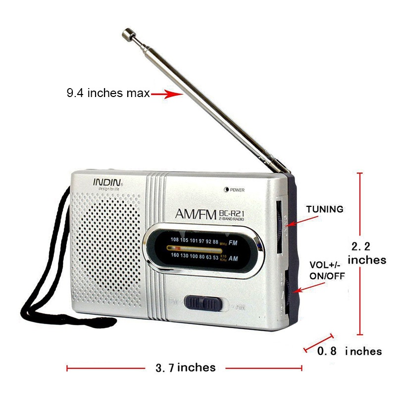 Đài radio mini INDIN BC-R60/R21 thu FM AM