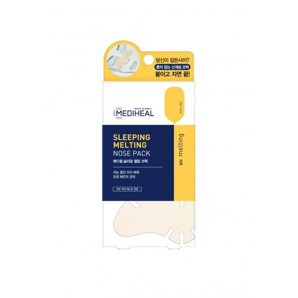 Hộp 3 Miếng Mặt Nạ Ngủ Mediheal Làm Sạch Mụn Đầu Đen Dành Cho Mũi - Mediheal Sleeping Melting Nose Pack