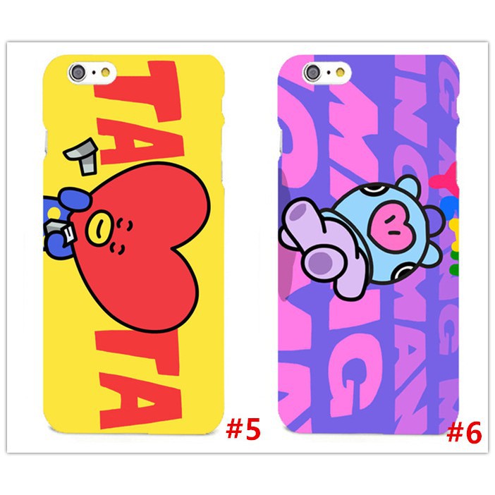 Ốp điện thoại in hình BT21 dễ thương cho iPhone 5/5s 6/6s 6plus/6splus 7/8 7plus/8plus Samsung S6/S6 Edge S7/S7 Edge