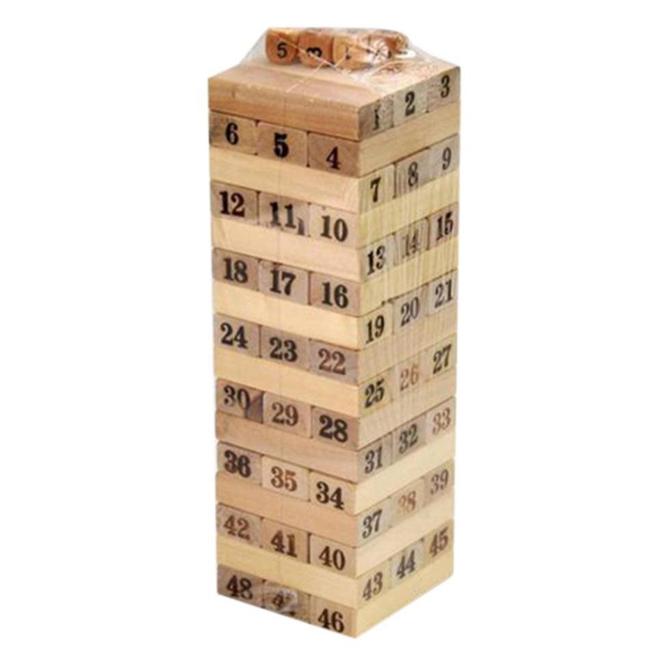 Bộ đồ chơi rút gỗ, trò chơi rút gỗ Wood Toys, game rút gỗ kèm 4 xúc xắc chất liệu cao cấp
