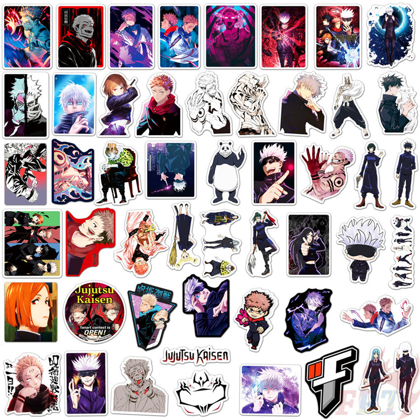 Bộ 100 Nhãn Dán Chống Thấm Nước Hình Nhân Vật Anime Kaisen Dễ Thương