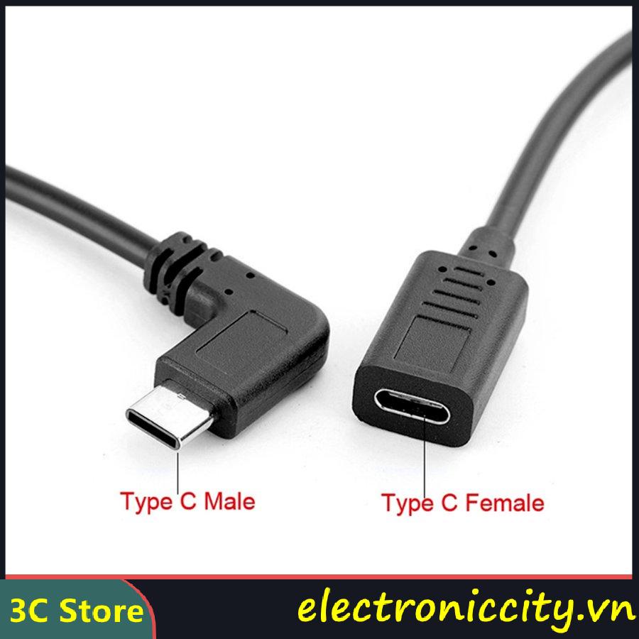 ✨ele24✨Reversible Design Type C USB 90 Degree Male To USB-C Female Extension Cable