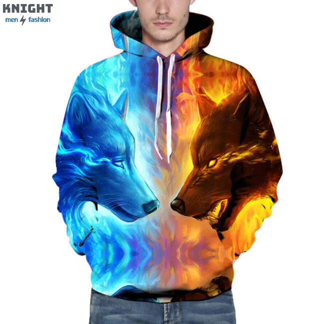 Áo Hoodie In Hình Chó Sói 3d