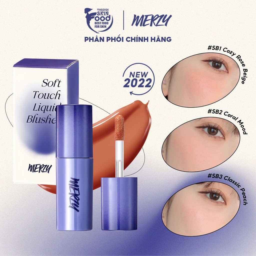 [New 2022] Má Hồng Dạng Lỏng Hàn Quốc Merzy Soft Touch Liquid Blusher 3g