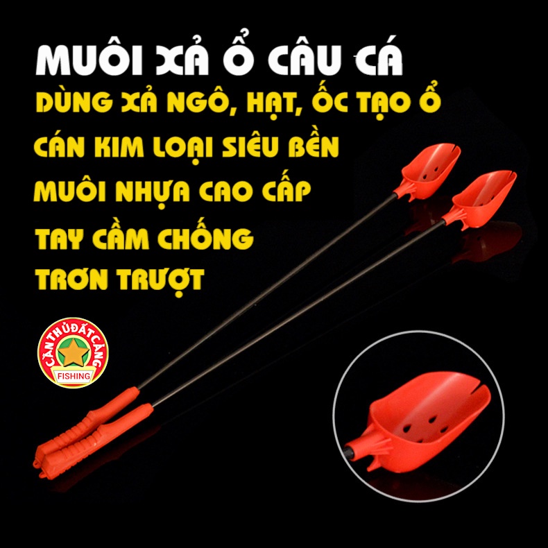 Muôi xả mồi ốc, ngô, hạt kết hợp vẩy mồi, chất lượng cao, cán bằng hợp kim siêu bền.