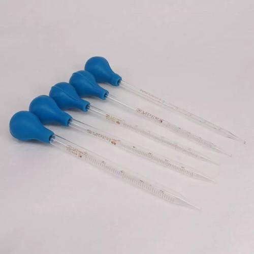 Pipet hút thủy tinh, ống hút chia vạch 1ml dài 20cm có quả bóp