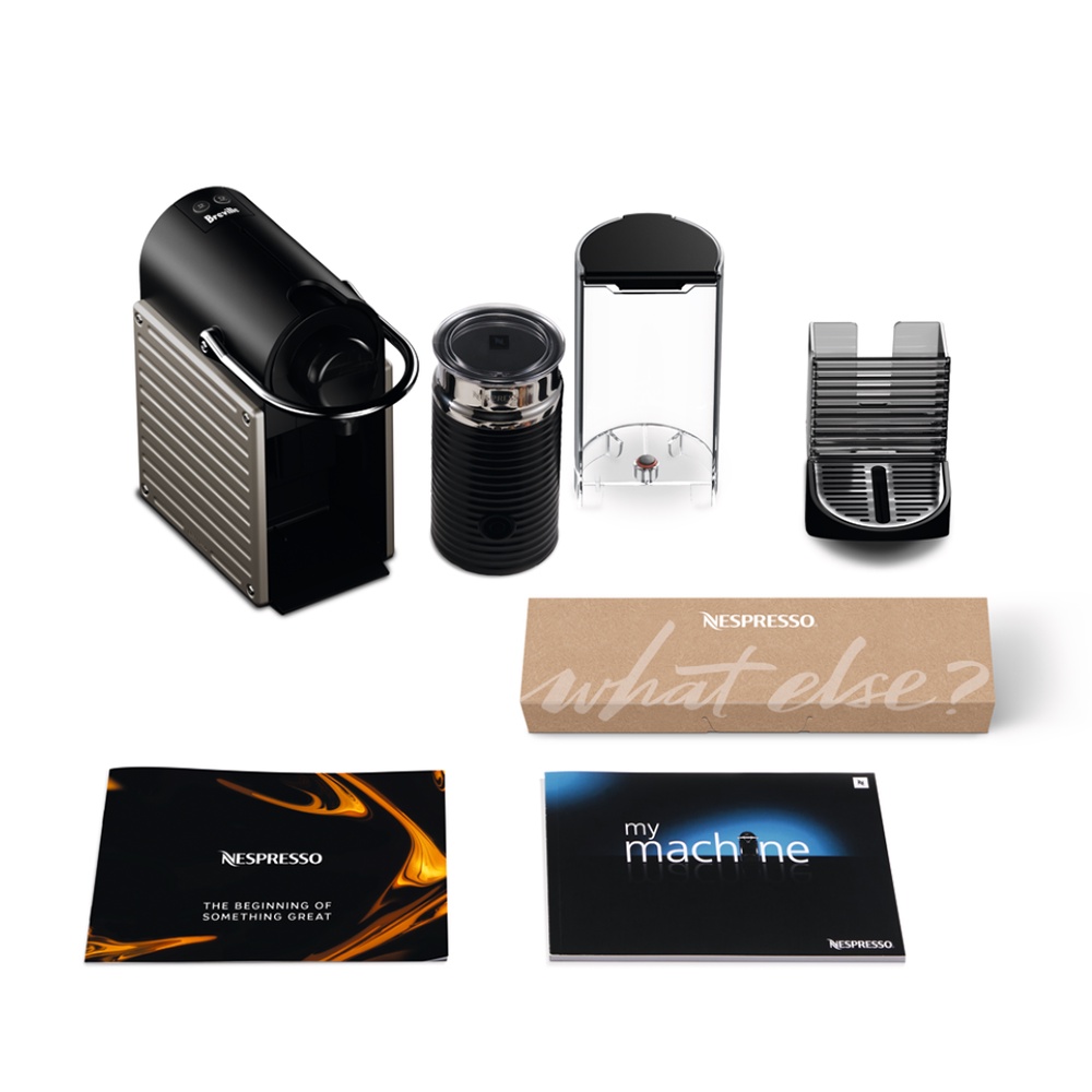 [Mã ELHADEV giảm 4% đơn 300K] Bộ máy pha cà phê Nespresso Pixie - Đen &amp; máy đánh sữa Aeroccino 3