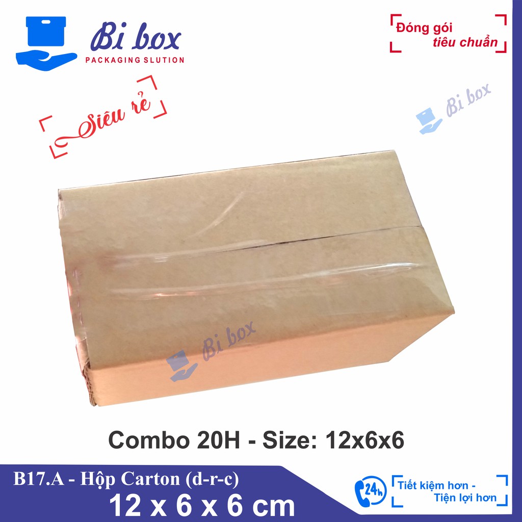 Combo 20 hộp giấy 12x6x6 - thùng hộp carton đóng hàng