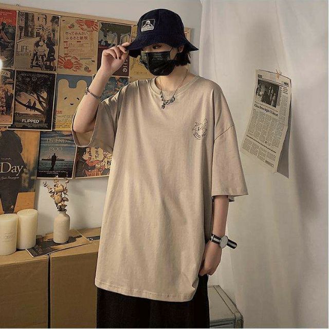 Áo thun tay lỡ Unisex Happy day pika
