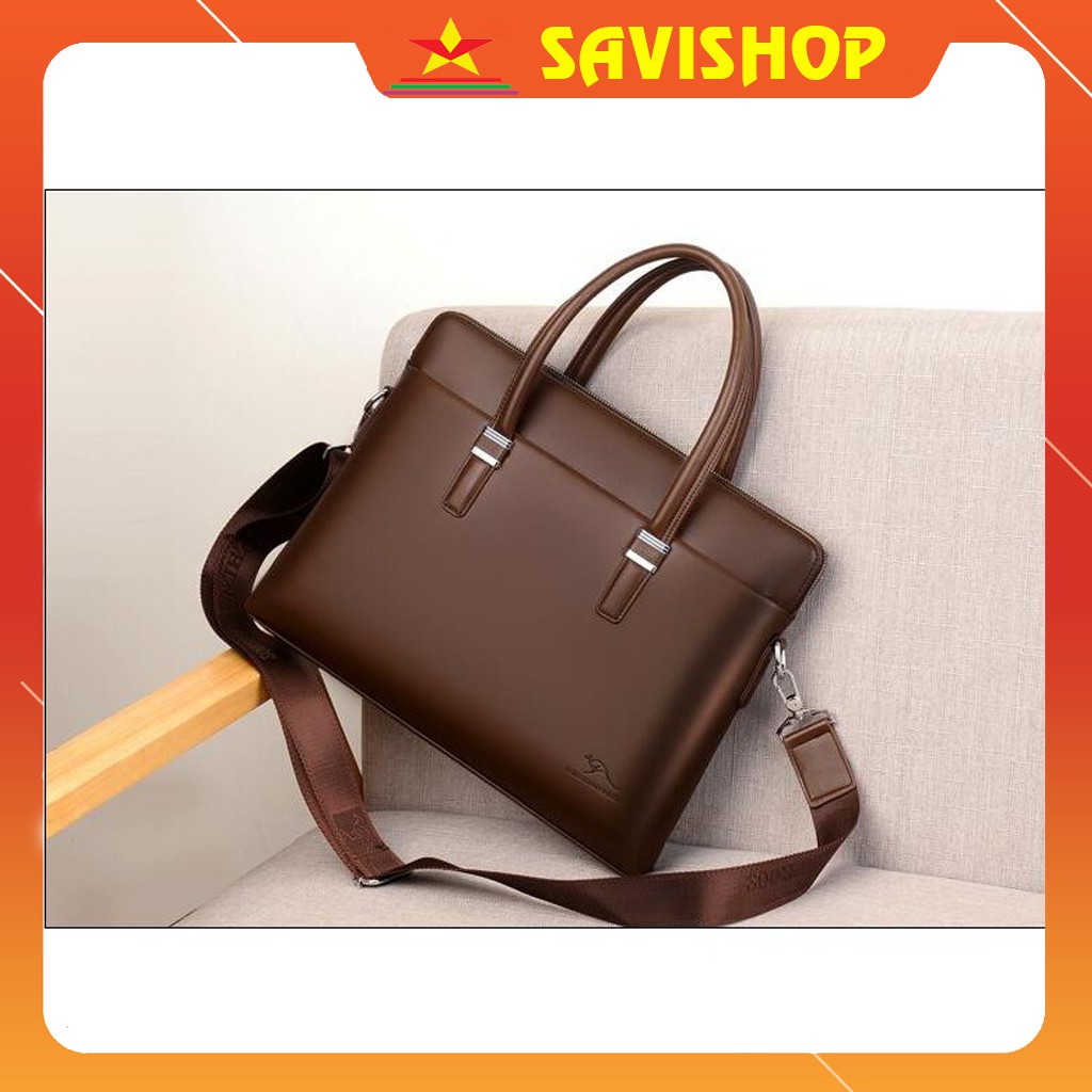 Túi Xách Công Sở 🔴FREESHIP🔴 Cặp da UNISEX 1803 cao cấp có kèm quai đeo, đựng vừa laptop 15 inch - KT: 38 x 31 x7cm | BigBuy360 - bigbuy360.vn