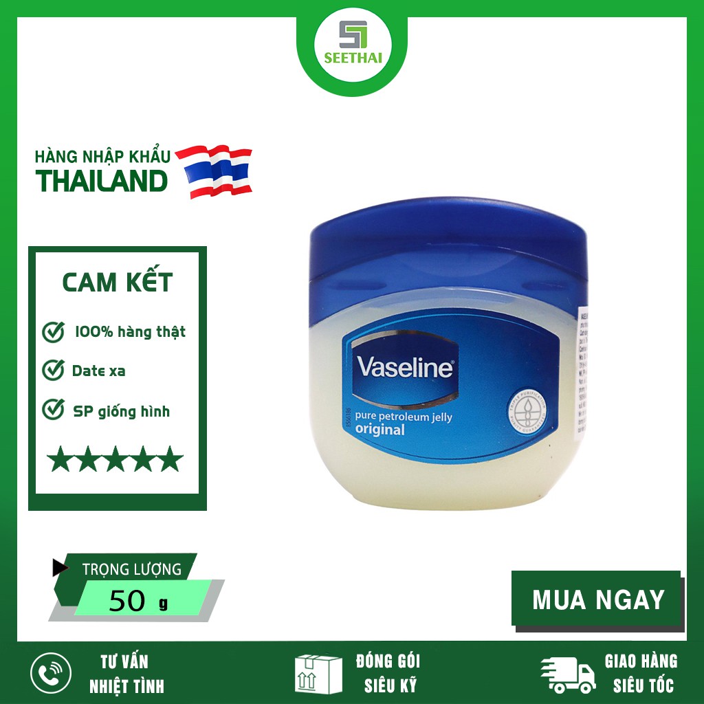 [HÀNG CHÍNH HÃNG] Sáp Dưỡng Ẩm Vaseline Pure Petroleum Jelly Original 50ml