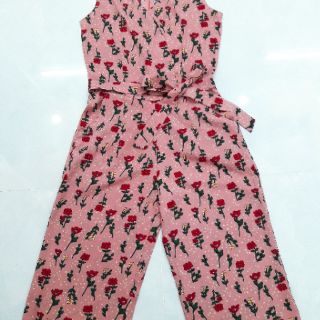 Jumpsuit hoa ống rộng
