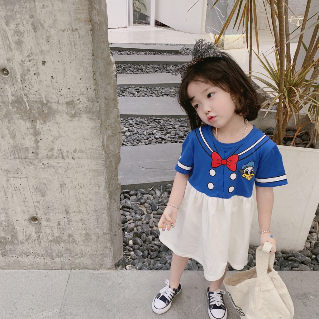 Váy Trẻ Em Chất Liệu Cotton Thoáng Mát Thấm Hút Mồ Hôi - Vịt Donal