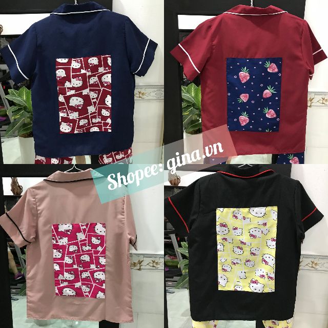 [Mã WA1606 giảm 15% đơn 99k] Bộ lụa phối kate thái tay ngắn quần dài | BigBuy360 - bigbuy360.vn