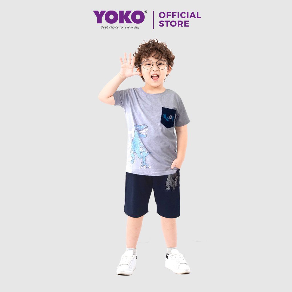 [Mã BMBAU50 giảm 50K đơn 150K] Bộ Quần Áo Thun Tay Ngắn Bé Trai (6-9 Tuổi) YOKO KID’S FASHION 21094T