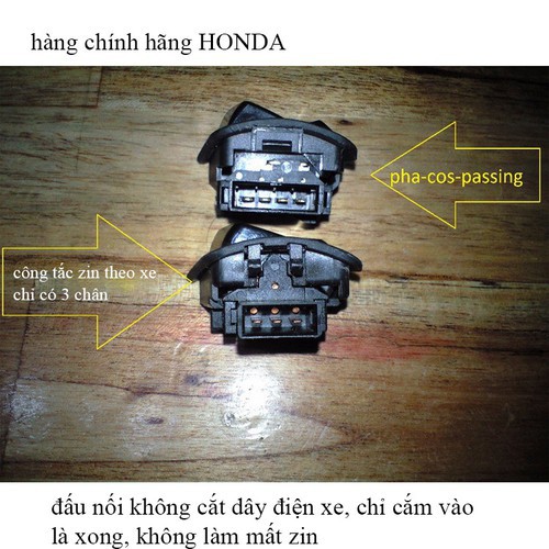 Công tắc Passing SH, Đá đèn pha xe SH Mode,PCX HONDA tặng kèm rắc 4 dây Vindecal BD