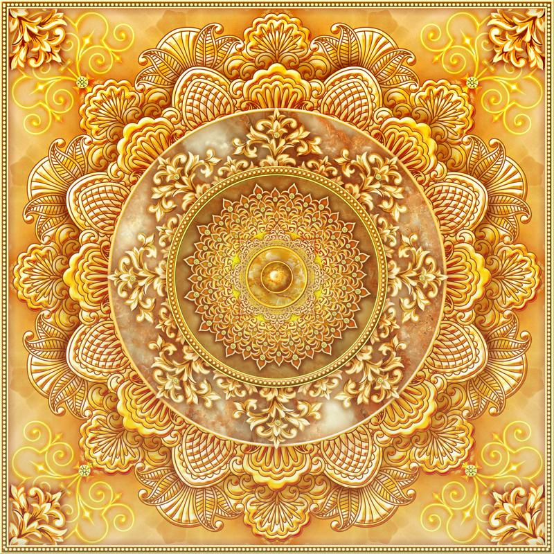 Nhiều mẫu Mandala dán tường tự chọn HZTU-Vol 1 -tc6 KT 60 x 60 cm phủ kim sa