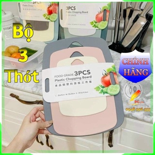 Bộ 3 Thớt Kháng Khuẩn Hàn Quốc Cao Cấp Chống Trơn Chống Xước - 3 Cỡ Size Thái Hoa Quả , Đồ Sống , Đồ Chín - Tong buon 55