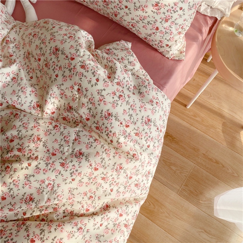 Bộ Chăn Ga Gối Cotton Living - 100% Cotton Hoạ Tiết MÂY BEDDING