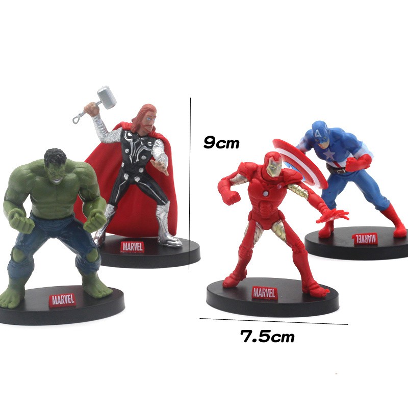 Nhện nhựa trang trí bánh  Bộ nhựa siêu anh hùng 4 món