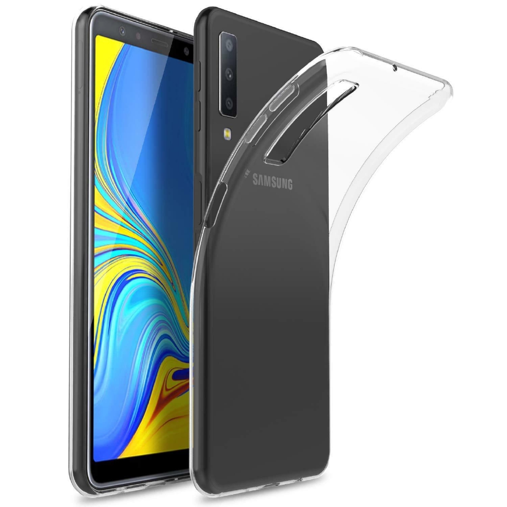 Ốp điện thoại silicone trong suốt đơn giản dành cho Samsung Galaxy A7 2018