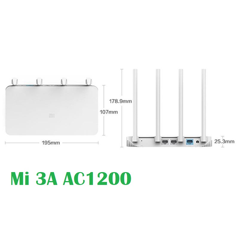 Bộ phát wifi, kích sóng Xiaomi Mi 3A chuẩn AC1200 băng tần kép, tiếng Việt padavan, rom gốc - ICBM shop