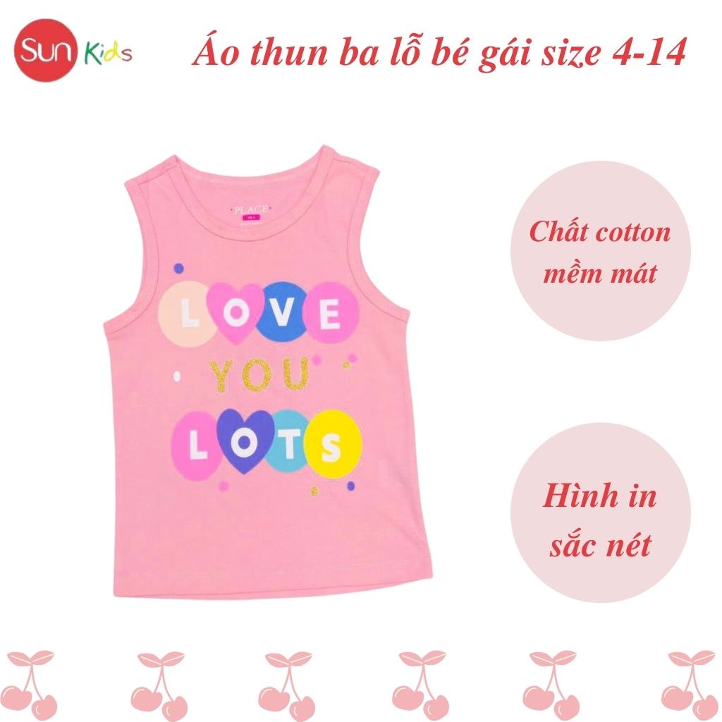 Áo thun cho bé gái, áo phông bé gái chất cotton mềm mát, size 4 - 14 tuổi - SUNKIDS