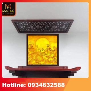 ĐÈN THỜ Tranh trúc chỉ in MÂU NI 198, đèn vuông, phù hợp bàn thờ rộng 81cm, 89cm, 107cm