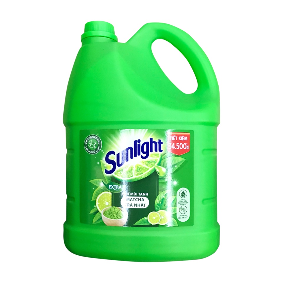 Nước Rửa Chén Sunlight Thiên Nhiên/Trà Xanh/Diệt Khuẩn Can 3.6kg