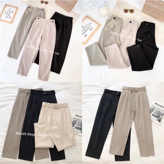 Quần dạ dáng baggy hai kiểu thời trang hàng Quảng Châu