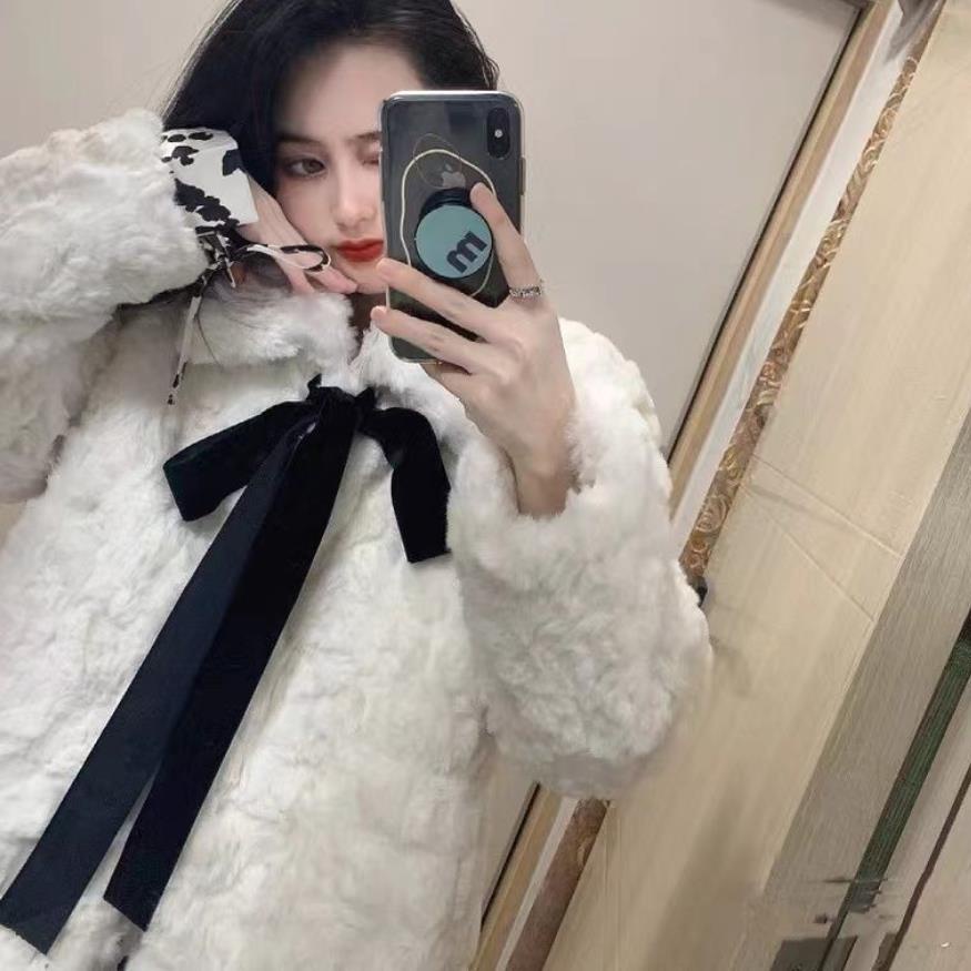 ♦▽۩Áo Khoác Lông Thỏ Dày Dặn Đính Nơ Thời Trang Hàn Quốc Mùa Đông Cho Nữ 2021 | BigBuy360 - bigbuy360.vn
