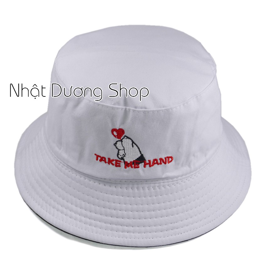 Nón tai bèo Take My Hand bắn trái tim đội được 2 mặt - chất liệu Cotton cao cấp thoáng mát và hợp với tuổi teen